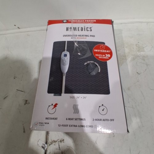 HOMEDICS OVERSIZED HEATING PAD WITH QUICK-HEAT TECHNOLOGY FOR FULL BODY PAIN RELIEF - 24" X 24" - GREY (MODEL: HP-24DOJ-GY) image 5
