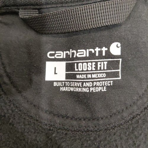 MEN'S CARHARTT MIDWEIGHT HOODED ZIP FRONT SWEATSHIRT - LARGE - BLACK (STYLE: TS0122-M) image 3