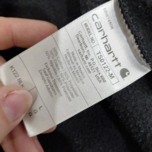 MEN'S CARHARTT MIDWEIGHT HOODED ZIP FRONT SWEATSHIRT - LARGE - BLACK (STYLE: TS0122-M) image 4