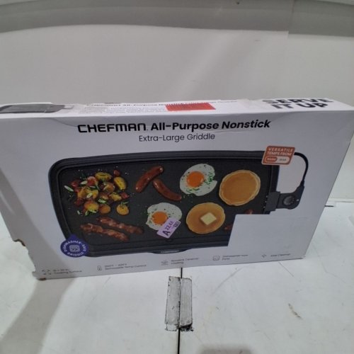 CHEFMAN ALL-PURPOSE ELECTRIC GRIDDLE - 12" X 21" - BLACK (MODEL: RJ23-LG-V3-CA) image 5
