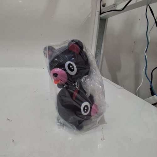 2PK BEAR TONGUE OUT SQUEEZE TOYS - BLACK AND PINK image 4