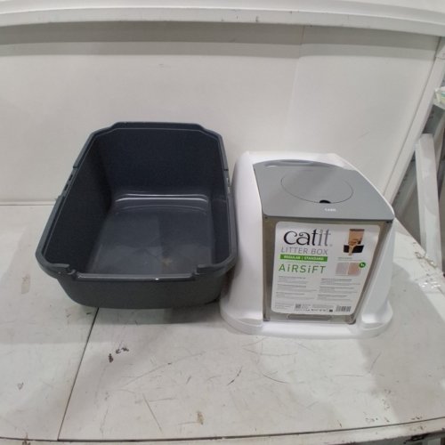 CATIT AIRSIFT CLEAN REGULAR HOODED LITTER BOX - 22.4" X 18.3" X 16.5" - GREY / WHITE (MODEL: 50702) image 2