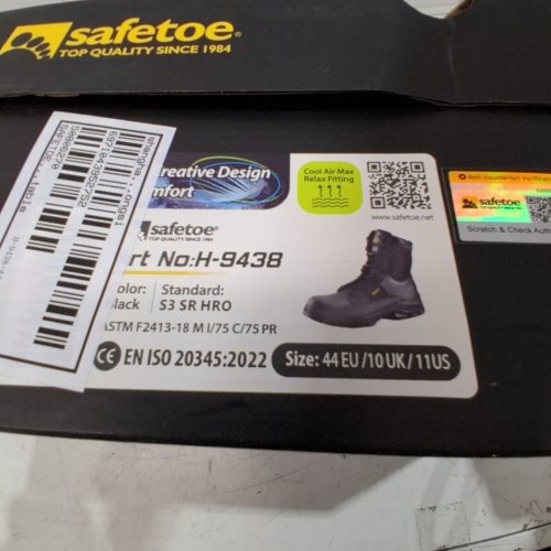 MENS SAFETOE SAFETY BOOT - SIZE 11 - BLACK (STYLE: H-9438) image 5