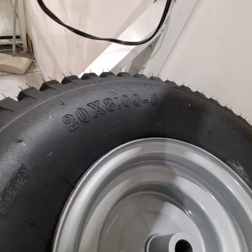 2PK AR-PRO 4PLY TUBELESS LAWN MOWER TIRE ASSEMBLY - 20X8.00-8 3/4" BOREHOLE 3.5"OFFSET HUB (965 LBS MAX) - BLACK image 2
