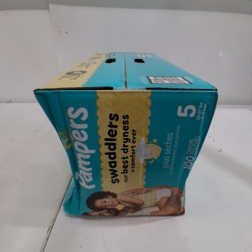 100PK PAMPERS SWADDLERS 100% LEAKPROOF DISPOSABLE BABY DIAPERS - SIZE 5 image 2