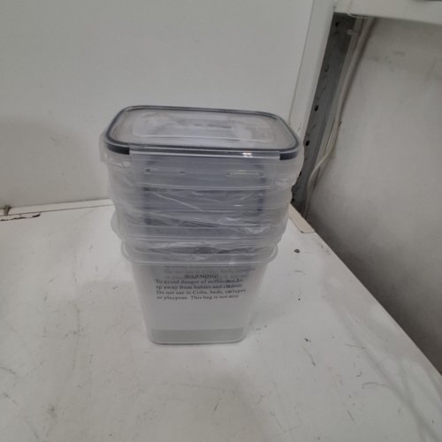 4PK PLASTIC CONTAINERS FOR FOOD STORAGE SET - 6" X 5" X 3.5" image 2