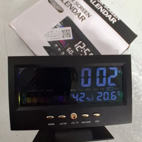COLOUR SCREEN CALENDAR - TEMPERATURE/HUMIDITY/TIME/ALARM/DATE - BLACK (MODEL : 8082T) image 2