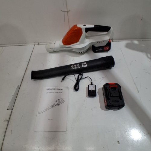 CORDLESS LEAF BLOWER - 21 V - WHITE / ORANGE / BLACK (MODEL: JY-LB2202) image 3