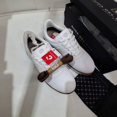 MEN'S DUCA DEL COSMA BOSCO WATERPROOF LEATHER GOLF SHOE - SIZE 11 - WHITE (ITEM: DCG240054) image 2