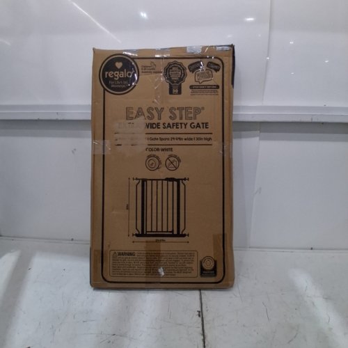 REGALO EASY STEP EXTRA WIDE METAL SAFETY GATE - 30" X 29"- 49" - WHITE (MODEL: 1164EWDS) image 6