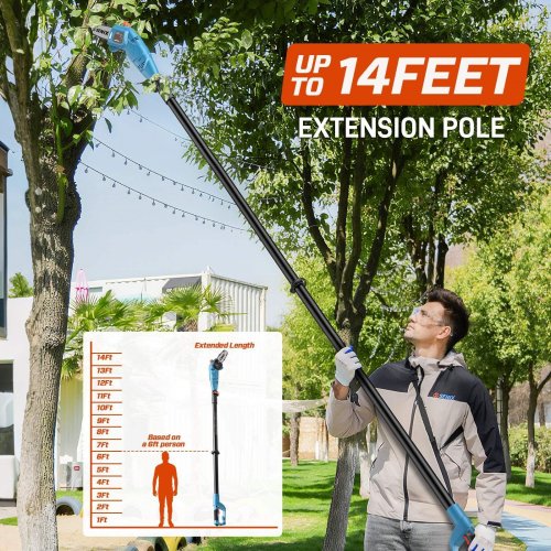 SENIX ELECTRIC POLE SAW - 120 V - 8.5A - BLUE / ORANGE (MODEL: CSPE8.5-M) image 2