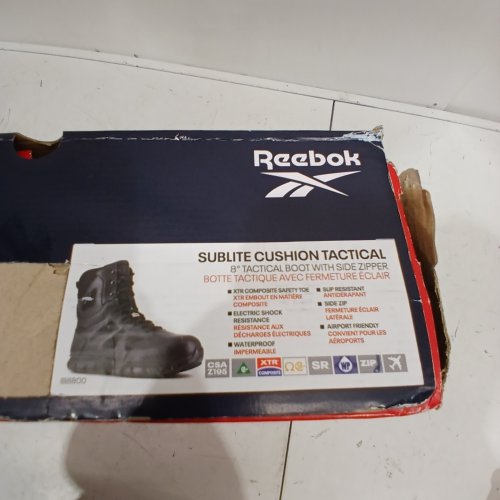 MEN'S REEBOX SUBLITE CUSHION TACTICAL 6" BOOT WITH SIDE ZIPPER - 10.5 WIDE - BLACK image 4