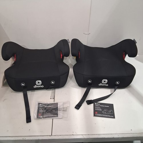 2PK DIONO SOLANA NO LATCH BACKLESS BOOSTER CAR SEAT SET WITH CUPHOLDERS AND REMOVABLE WASHABLE COVERS - FOR KIDS 40-120LBS - BLACK (MODEL: 32123-NA-01) image 4