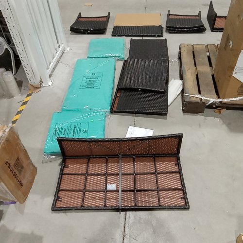 4PC COSTWAY OUTDOOR WICKER RATTAN PATIO FURNITURE SET - 2 CHAIRS, SOFA, & COFFEE TABLE - DARK BROWN W/ TURQUOISE CUSHIONS (MODEL: HW75200TU) image 3