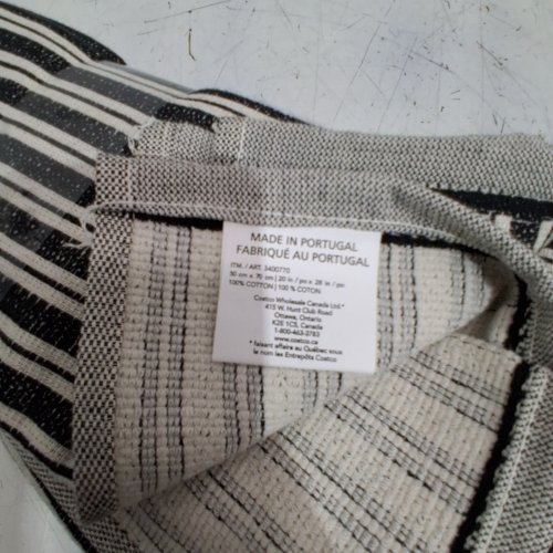 6PK MADE IN PORTUGAL KITCHEN TOWELS - 20" X 28" - BLACK / WHITE (MODEL: 3400770) image 2