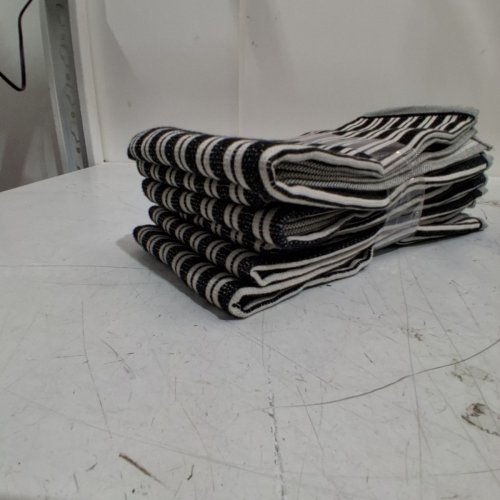 6PK MADE IN PORTUGAL KITCHEN TOWELS - 20" X 28" - BLACK / WHITE (MODEL: 3400770) image 4