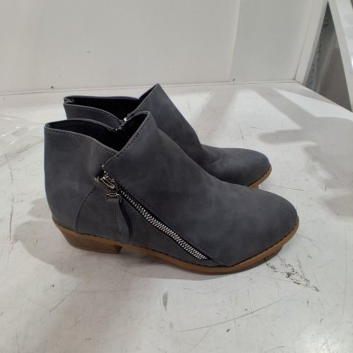 WOMENS WENSLTD LOW CHUNKY HEEL ANKLE BOOTS- SIZE 7- GREY/BROWN image 2