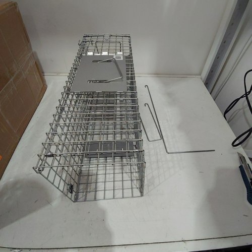 LIVE HUMANE HEAVY DUTY ANIMAL TRAP - 24" - SILVER image 2