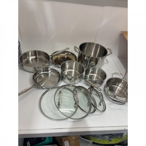 11PC CUISINART CHEF'S CLASSIC POTS AND PANS SET - STAINLESS STEEL (MODEL:77-11G) image 2