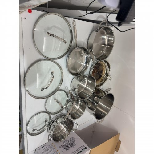 11PC CUISINART CHEF'S CLASSIC POTS AND PANS SET - STAINLESS STEEL (MODEL:77-11G) image 3