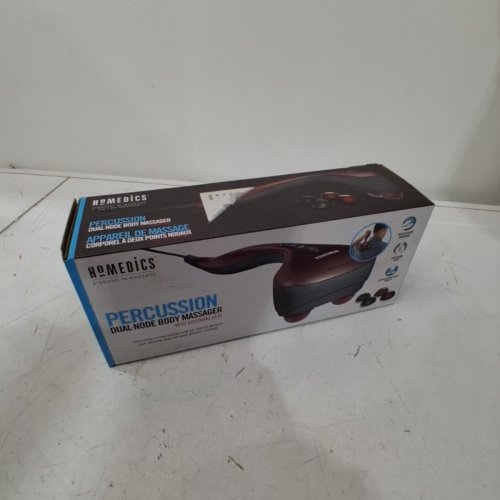 HOMEDICS PERCUSSION ACTION MASSAGER WITH HEAT - ADJUSTABLE INTENSITY AND DUAL PIVOTING HEADS - MAROON (MODEL: HHP-285HJ-THP) image 3