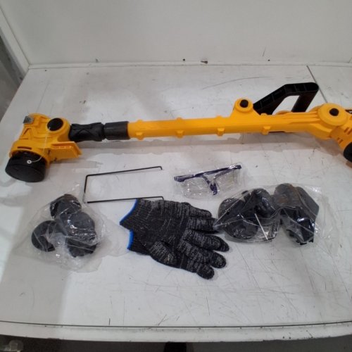 **TOOL ONLY** LIGHTWEIGHT BRUSHLESS CORDLESS ELECTRIC STRING TRIMMER/EDGER WITH REAR WHEEL & 4 SPOOL LINES - 7.5" CUTTING WIDTH - COMPATIBLE WITH DEWALT 20V MAX BATTERY - YELLOW/BLACK image 4