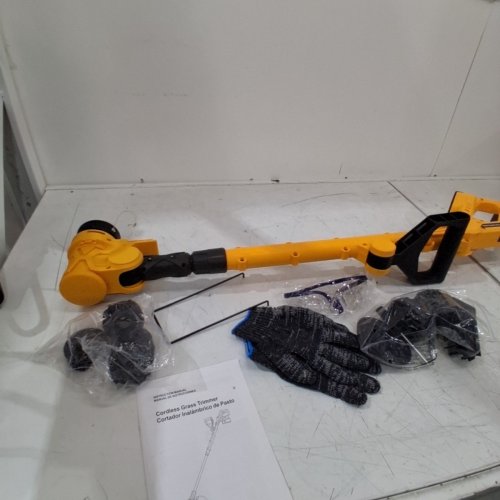 **TOOL ONLY** LIGHTWEIGHT BRUSHLESS CORDLESS ELECTRIC STRING TRIMMER/EDGER WITH REAR WHEEL & 4 SPOOL LINES - 7.5" CUTTING WIDTH - COMPATIBLE WITH DEWALT 20V MAX BATTERY - YELLOW/BLACK image 9