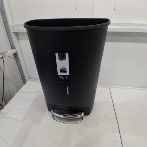 SIMPLEHUMAN SEMI-ROUND TRASH CAN - 50L - BLACK (MODEL: CW1355) image 2