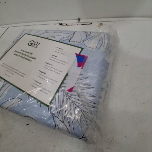 3PC GOGREEN DUVET COVER AND PILLOWCASES - KING - BLUE LEAVES image 4