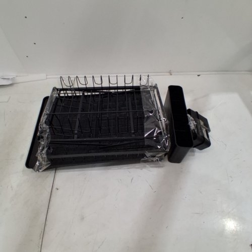 2-TIER METAL DISH DRYING RACK WITH DRIP TRAY - BLACK image 2