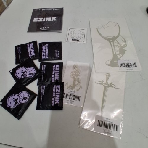 6PC EZINK ASSORTED LONG LASTING TEMPORARY TATTOOS - BLACK image 2