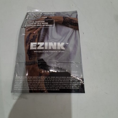 6PC EZINK ASSORTED LONG LASTING TEMPORARY TATTOOS - BLACK image 4
