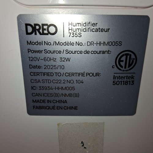 DREO SMART TOP FILL HUMIDIFIER WITH SELF-CLEANING TANK AND APP & REMOTE CONTROL- COMPATIBLE WITH AMAZON ALEXA AND GOOGLE HOME - 11L - WHITE (MODEL: DR-HHM005S) image 6