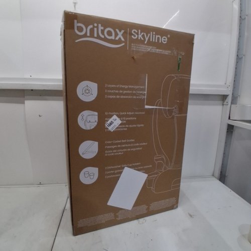 BRITAX SKYLINE 2-STAGE BELT-POSITIONING BOOSTER CAR SEAT WITH 2-LAYER IMPACT PROTECTION - 40-120LB CAPACITY - DUSK/BLACK (MODEL: E1C249H) image 6