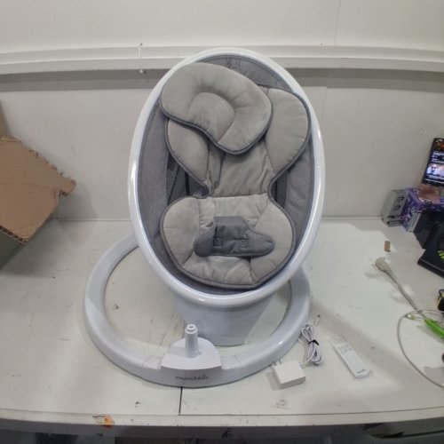 MUNCHKIN BLUETOOTH ENABLED LIGHTWEIGHT BABY SWING WITH NATURAL SWAY IN 5 RANGES OF MOTION AND REMOTE - WHITE/GREY - (MODEL: 21330) image 2