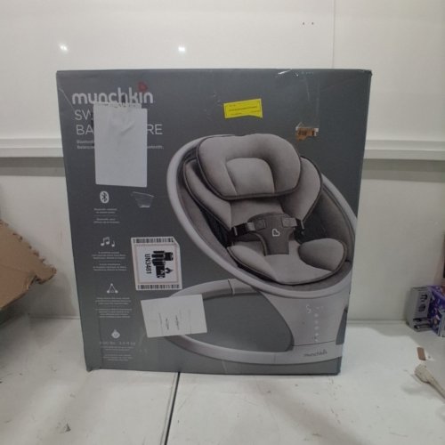 MUNCHKIN BLUETOOTH ENABLED LIGHTWEIGHT BABY SWING WITH NATURAL SWAY IN 5 RANGES OF MOTION AND REMOTE - WHITE/GREY - (MODEL: 21330) image 7