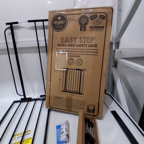 REGALO EASY STEP EXTRA WIDE METAL SAFETY GATE - 30" X 29" - 49" - BLACK (MODEL: 1164EBDS) image 4