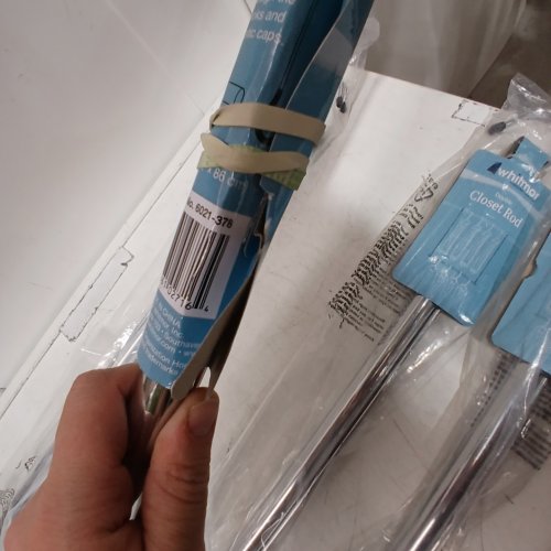 4PK WHITMOR DOUBLE CLOSET ROD - ADDS 30" - CHROME/BLACK - (MODEL: 6021-378) image 2