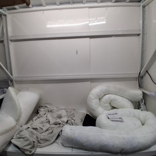 FULLY-ENCLOSED ORTHOPEDIC MEMORY FOAM HUMAN SIZED DOG BED - 70" X 47" - SHORT PLUSH GREY image 3