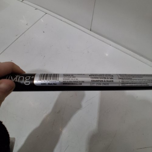 BIOSLIVING OFFSET CANE WITH RETRACTABLE ICE PICK - BLACK image 2