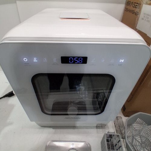 AIRMSEN PORTABLE COUNTERTOP MINI DISHWASHER WITH 5L BUILT-IN WATER TANK - 9 PROGRAMS, 14.6"X 17.8"X 20.1", SELF-CLEANING WASHING, 24H DELAY START AND ENERGY-SAVING - WHITE (MODEL: ZMW-DUHC01) image 2