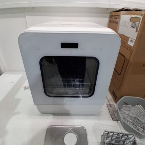 AIRMSEN PORTABLE COUNTERTOP MINI DISHWASHER WITH 5L BUILT-IN WATER TANK - 9 PROGRAMS, 14.6"X 17.8"X 20.1", SELF-CLEANING WASHING, 24H DELAY START AND ENERGY-SAVING - WHITE (MODEL: ZMW-DUHC01) image 3