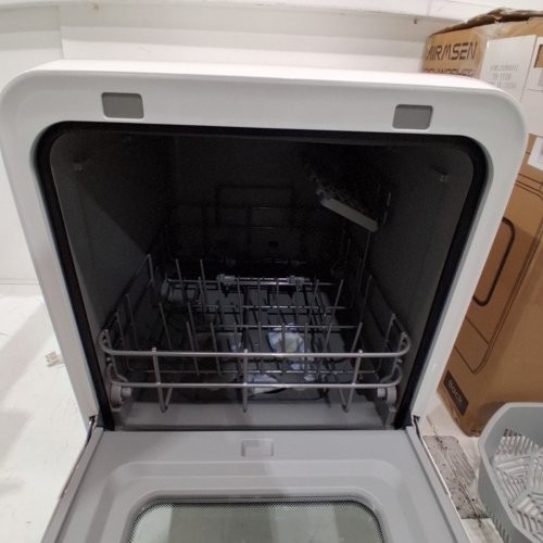 AIRMSEN PORTABLE COUNTERTOP MINI DISHWASHER WITH 5L BUILT-IN WATER TANK - 9 PROGRAMS, 14.6"X 17.8"X 20.1", SELF-CLEANING WASHING, 24H DELAY START AND ENERGY-SAVING - WHITE (MODEL: ZMW-DUHC01) image 4