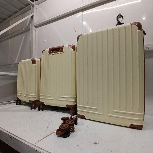 3PC KUNAL HARD SHELL LUGGAGE SET - 20"/24"/28" - BEIGE image 2
