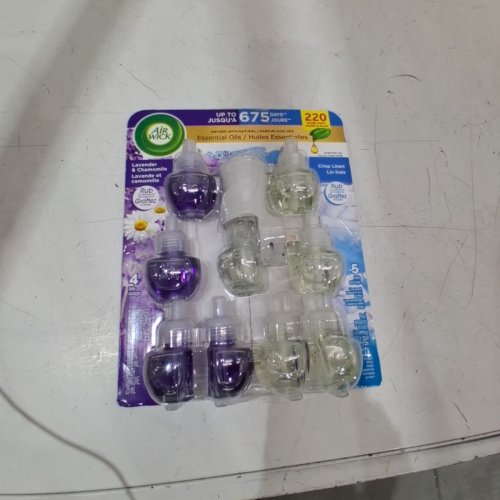 10PC AIRWICK ESSENTIAL OILS AIR FRESHENER UNIT WITH REFILLS - LAVENDER & CHAMOMILE / CRISP LINEN image 4