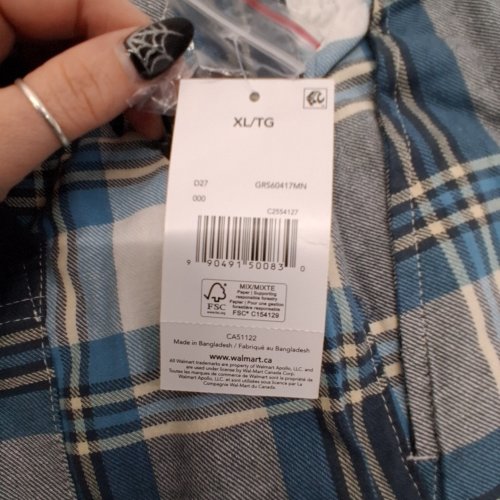 ADULTS GEORGE. PLAID LOUNGE PANTS - EXTRA LARGE - BLUE, GRAY, AND WHITE (STYLE: C254127) image 3