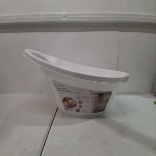 SHNUGGLE BABY BATHTUB WITH BUILT IN SUPPORT BUMP AND SOFT BACKREST - 0.5 GAL - WHITE/GREY (MODEL: SBP-WGY-CAN) image 2