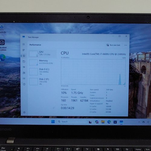 LENOVO THINKPAD T470S BUSINESS LAPTOP - 14" FHD SCREEN - INTEL I7-6600U 20GB RAM - 256GB SSD - WINDOWS 11 - BLACK image 3
