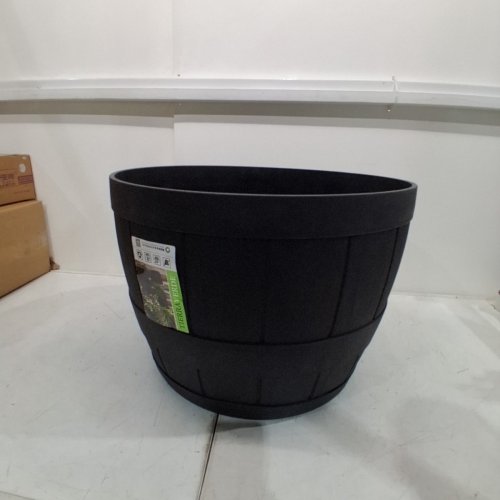 TIERRA VERDE BARREL PLANTER - 20" X 20" X 15" - BLACK (MODEL: MT5100767CM) image 2