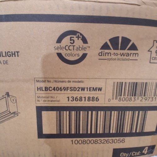 4PK HALO COLOR SELECTABLE LED RECESSED WAFER CANLESS DOWNLIGHT - 4" - 2700K TO 5000K - WHITE (MODEL: HLBC4069FSD2W1EMW) image 2